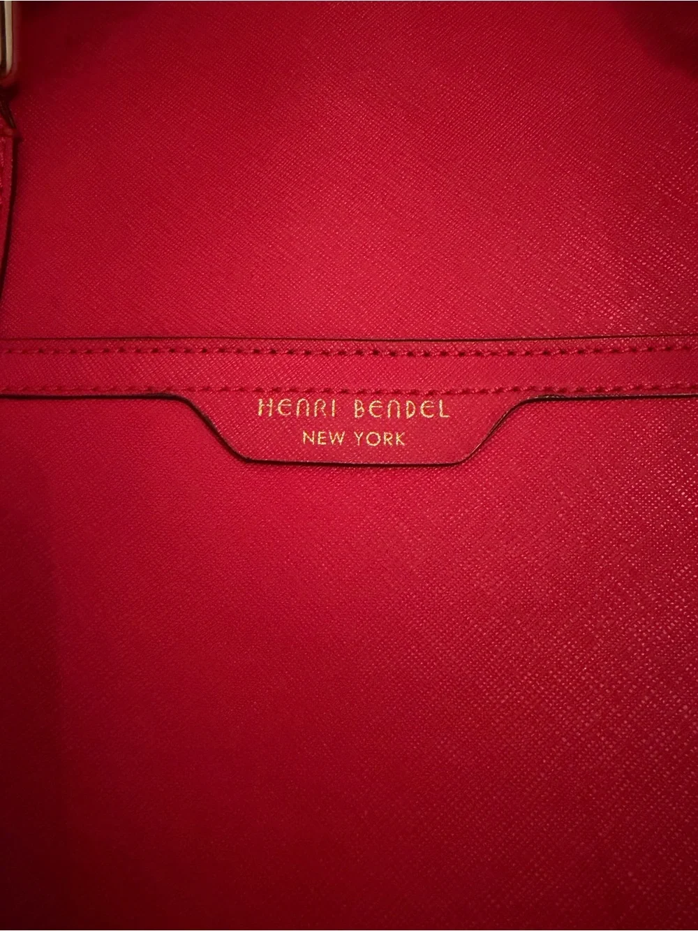 Henri Bendel New York Large Red Saffiano Laptop Tote Bag